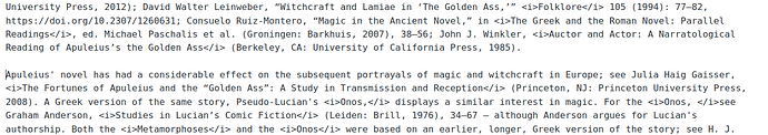 Screenshot of text view of footnote paragraph