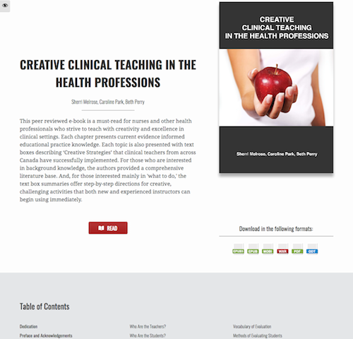 CREATIVE CLINICAL TEACHING IN THE HEALTH PROFESSIONS   Clinical Teaching Open Textbook